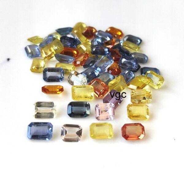 Natural Heated Multi Sapphire 3×5 mm Octagon Faceted Cut – AAA Quality Multi Sapphire Octagon Cut 3x5mm
