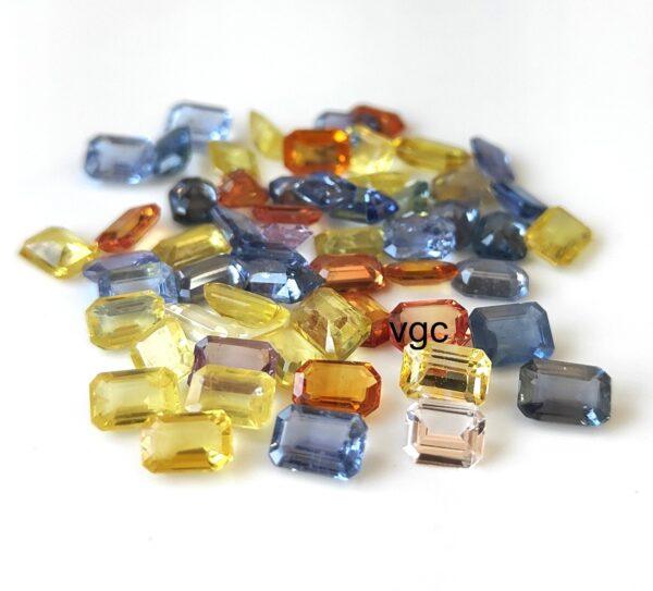 Natural Heated Multi Sapphire 3×5 mm Octagon Faceted Cut – AAA Quality Multi Sapphire Octagon Cut 3x5mm