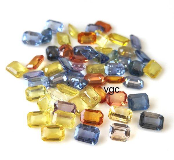 Natural Heated Multi Sapphire 3×5 mm Octagon Faceted Cut – AAA Quality Multi Sapphire Octagon Cut 3x5mm
