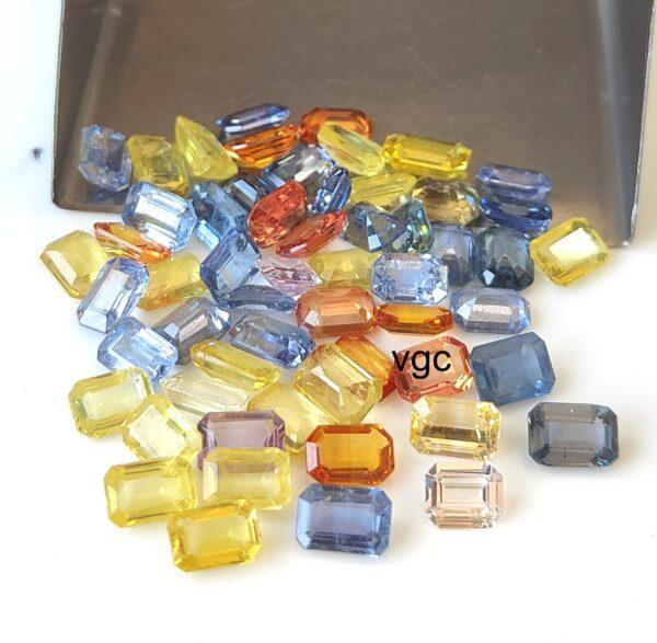 Natural Heated Multi Sapphire 3×5 mm Octagon Faceted Cut – AAA Quality Multi Sapphire Octagon Cut 3x5mm