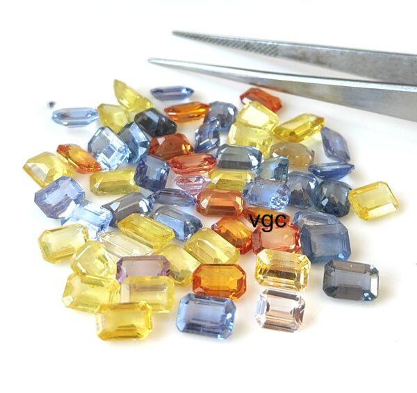 Natural Heated Multi Sapphire 3×5 mm Octagon Faceted Cut – AAA Quality Multi Sapphire Octagon Cut 3x5mm