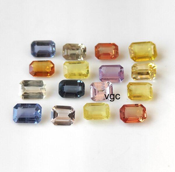 Natural Heated Multi Sapphire 3×5 mm Octagon Faceted Cut – AAA Quality Multi Sapphire Octagon Cut 3x5mm