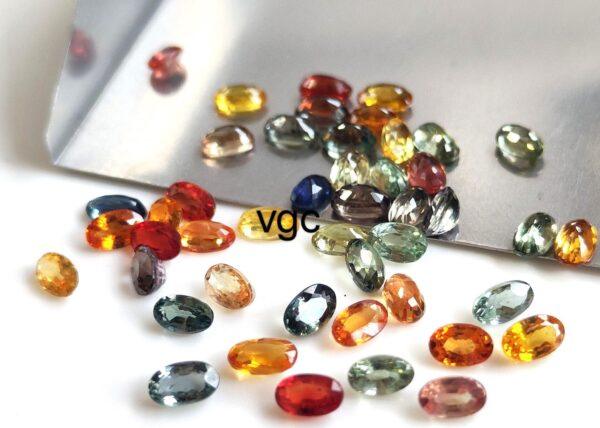 Natural Heated Multi Sapphire 3×4 mm Oval Faceted Cut – AAA Quality Multi Sapphire Oval Cut 3x4mm