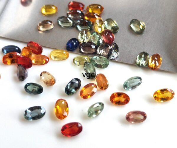 Natural Heated Multi Sapphire 3×4 mm Oval Faceted Cut – AAA Quality Multi Sapphire Oval Cut 3x4mm