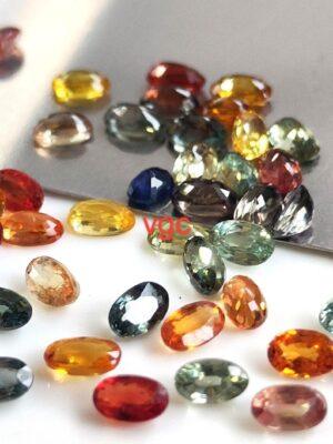 Natural Heated Multi Sapphire 3×4 mm Oval Faceted Cut – AAA Quality Multi Sapphire Oval Cut 3x4mm