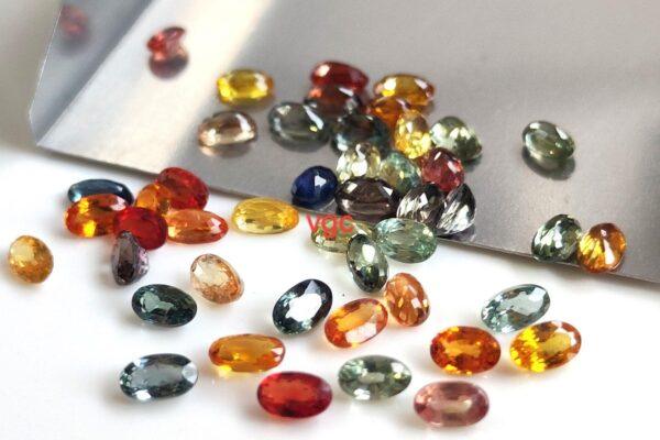Natural Heated Multi Sapphire 3×4 mm Oval Faceted Cut – AAA Quality Multi Sapphire Oval Cut 3x4mm