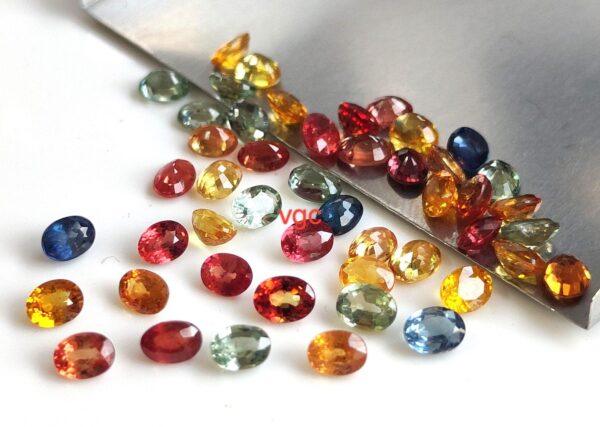 Natural Heated Multi Sapphire 4×6 mm Oval Faceted Cut – AAA Quality Multi Sapphire Oval Cut 4x6mm