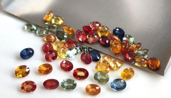 Natural Heated Multi Sapphire 4×6 mm Oval Faceted Cut – AAA Quality Multi Sapphire Oval Cut 4x6mm