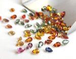Natural Heated Multi Sapphire 5×7 mm Pear Faceted Cut – AAA Quality Multi Sapphire Pear Cut 5x7mm