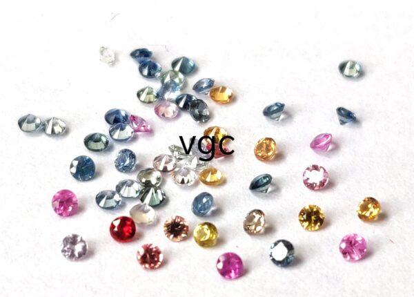 Natural Heated Multi Sapphire 1 mm Round Diamond Faceted Cut – AAA Quality Multi Sapphire Round Diamond Cut 1mm