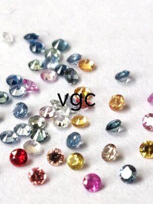 Natural Heated Multi Sapphire 1 mm Round Diamond Faceted Cut – AAA Quality Multi Sapphire Round Diamond Cut 1mm