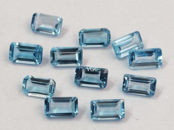 Natural Sky Blue Topaz 3×5 mm Octagon Faceted Cut – AAA Quality Sky Blue Topaz Octagon Faceted Cut 3x5mm