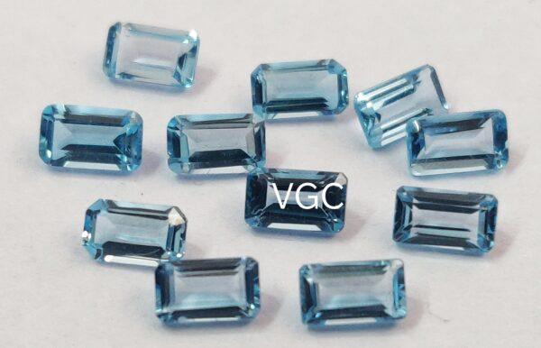 Natural Sky Blue Topaz 3×5 mm Octagon Faceted Cut – AAA Quality Sky Blue Topaz Octagon Faceted Cut 3x5mm