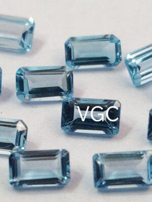 Natural Sky Blue Topaz 3×5 mm Octagon Faceted Cut – AAA Quality Sky Blue Topaz Octagon Faceted Cut 3x5mm
