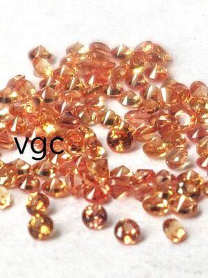 Natural Heated Orange Sapphire 1 mm Round Diamond Faceted Cut – AAA Quality Orange Sapphire Round Diamond Cut 1mm
