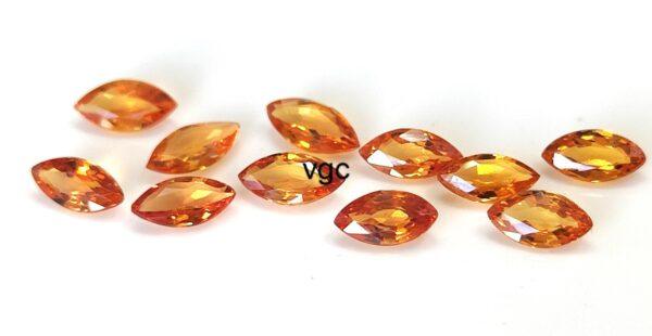 Natural Heated Orange Sapphire 3×6 mm Marquise Faceted Cut – AAA Quality Orange Sapphire Marquise Cut 3x6mm