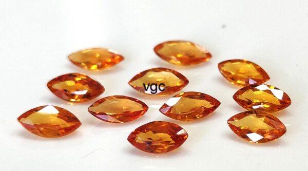 Natural Heated Orange Sapphire 3×6 mm Marquise Faceted Cut – AAA Quality Orange Sapphire Marquise Cut 3x6mm