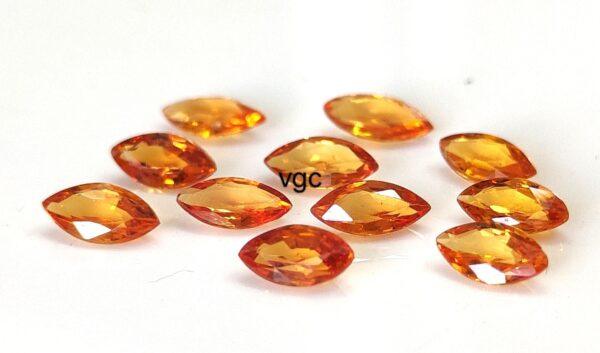Natural Heated Orange Sapphire 3×6 mm Marquise Faceted Cut – AAA Quality Orange Sapphire Marquise Cut 3x6mm