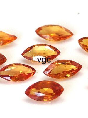 Natural Heated Orange Sapphire 2×4 mm Marquise Faceted Cut – AAA Quality Orange Sapphire Marquise Cut 2x4mm
