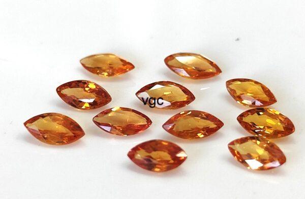 Natural Heated Orange Sapphire 3×6 mm Marquise Faceted Cut – AAA Quality Orange Sapphire Marquise Cut 3x6mm