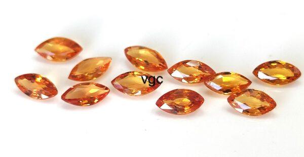 Natural Heated Orange Sapphire 3×6 mm Marquise Faceted Cut – AAA Quality Orange Sapphire Marquise Cut 3x6mm