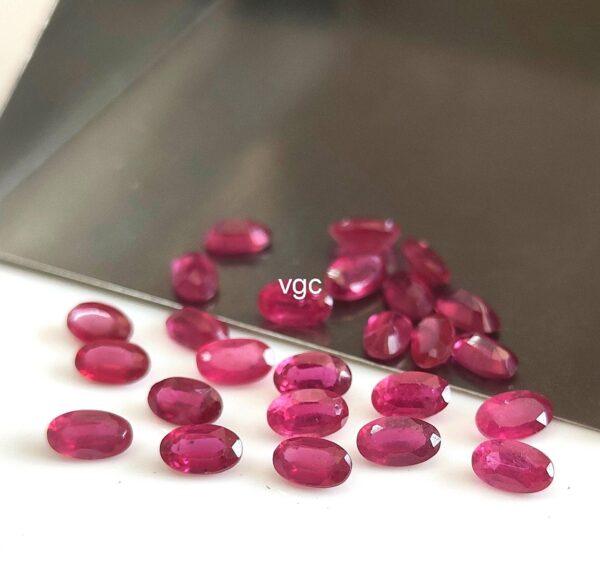 Natural Glass Filled Ruby 5×7 mm Oval Faceted Cut – AAA Quality Ruby Oval Cut 5x7mm