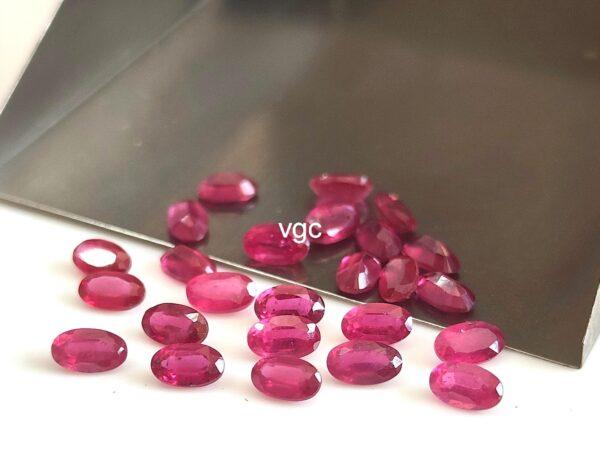 Natural Glass Filled Ruby 5×7 mm Oval Faceted Cut – AAA Quality Ruby Oval Cut 5x7mm