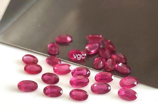 Natural Glass Filled Ruby 5×7 mm Oval Faceted Cut – AAA Quality Ruby Oval Cut 5x7mm