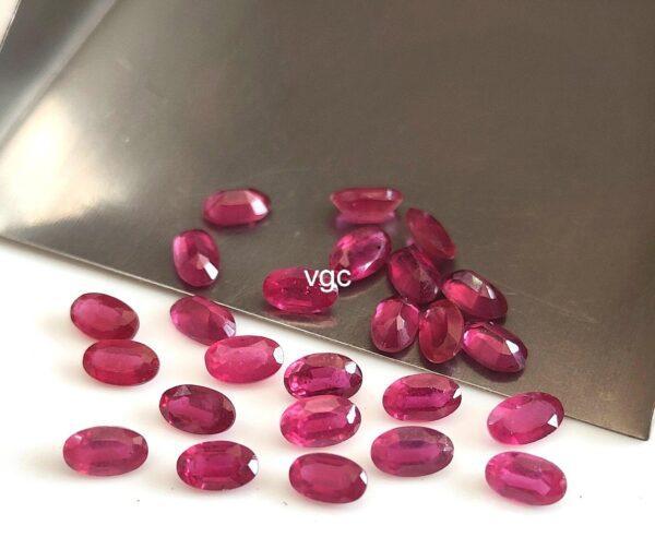 Natural Glass Filled Ruby 5×7 mm Oval Faceted Cut – AAA Quality Ruby Oval Cut 5x7mm