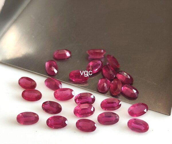 Natural Glass Filled Ruby 5×7 mm Oval Faceted Cut – AAA Quality Ruby Oval Cut 5x7mm