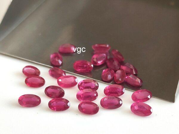 Natural Glass Filled Ruby 5×7 mm Oval Faceted Cut – AAA Quality Ruby Oval Cut 5x7mm