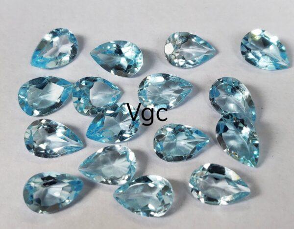 Natural Sky Blue Topaz 3×5 mm Pear Faceted Cut – AAA Quality Sky Blue Topaz Pear Faceted Cut 3x5mm