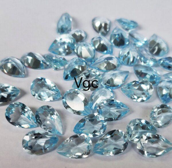 Natural Sky Blue Topaz 3×5 mm Pear Faceted Cut – AAA Quality Sky Blue Topaz Pear Faceted Cut 3x5mm