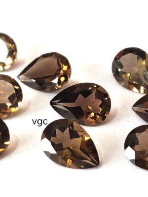 Natural Smoky Quartz 6×9 mm Pear Cut Faceted – AAA Quality Smoky Quartz Pear 6x9mm
