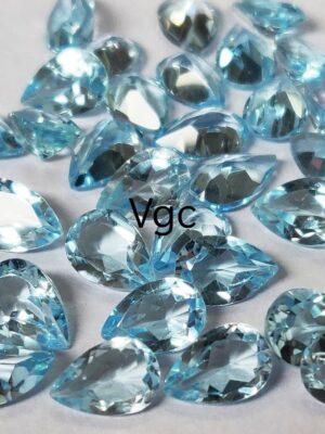Natural Sky Blue Topaz 3×5 mm Pear Faceted Cut – AAA Quality Sky Blue Topaz Pear Faceted Cut 3x5mm