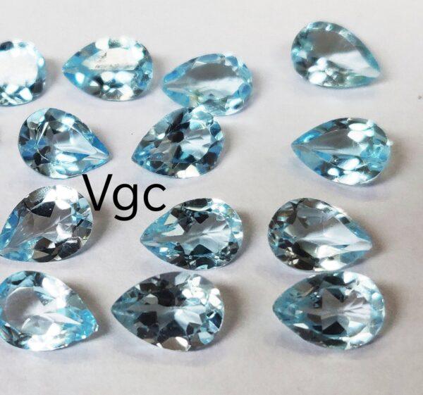 Natural Sky Blue Topaz 3×5 mm Pear Faceted Cut – AAA Quality Sky Blue Topaz Pear Faceted Cut 3x5mm