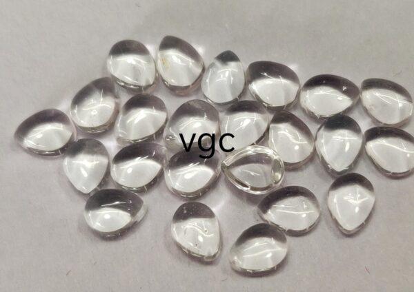 Natural White Topaz 4×6 mm Pear Cabochon – AAA Quality White Topaz Pear Cabochon 4x6mm