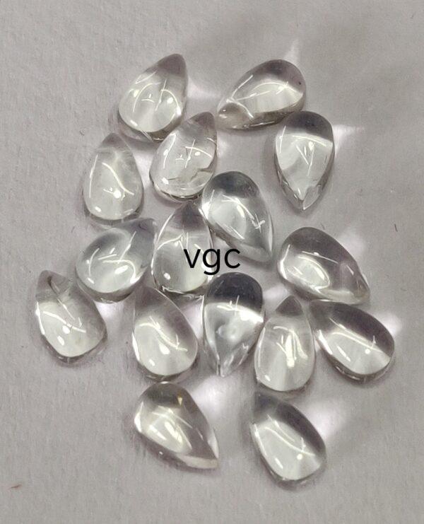Natural White Topaz 4×6 mm Pear Cabochon – AAA Quality White Topaz Pear Cabochon 4x6mm