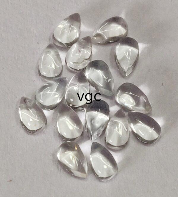 Natural White Topaz 4×6 mm Pear Cabochon – AAA Quality White Topaz Pear Cabochon 4x6mm