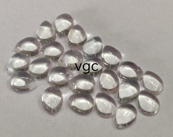 Natural White Topaz 4×6 mm Pear Cabochon – AAA Quality White Topaz Pear Cabochon 4x6mm