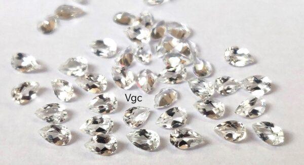Natural White Topaz 4×6 mm Pear Faceted Cut – AAA Quality White Topaz Pear Faceted Cut 4x6mm