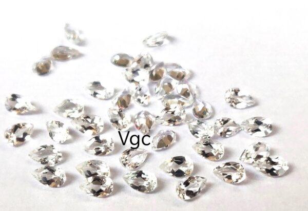 Natural White Topaz 4×6 mm Pear Faceted Cut – AAA Quality White Topaz Pear Faceted Cut 4x6mm