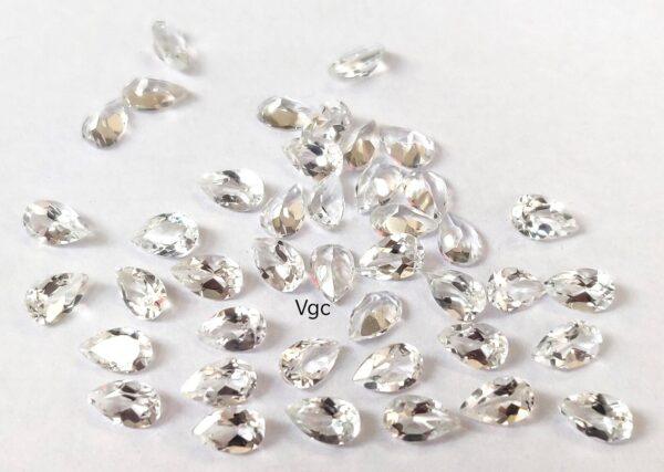 Natural White Topaz 4×6 mm Pear Faceted Cut – AAA Quality White Topaz Pear Faceted Cut 4x6mm