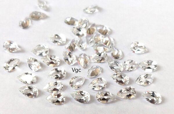Natural White Topaz 4×6 mm Pear Faceted Cut – AAA Quality White Topaz Pear Faceted Cut 4x6mm