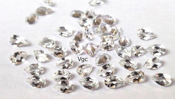 Natural White Topaz 4×6 mm Pear Faceted Cut – AAA Quality White Topaz Pear Faceted Cut 4x6mm