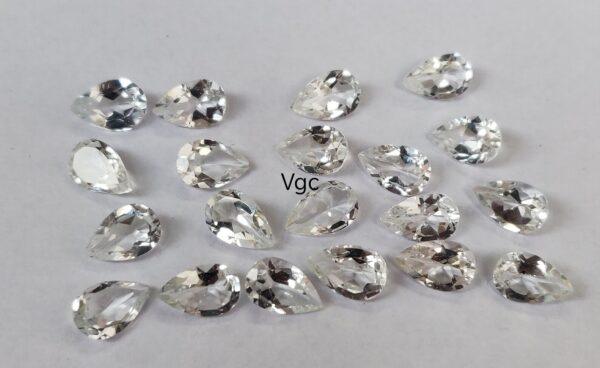 Natural White Topaz 4×6 mm Pear Faceted Cut – AAA Quality White Topaz Pear Faceted Cut 4x6mm