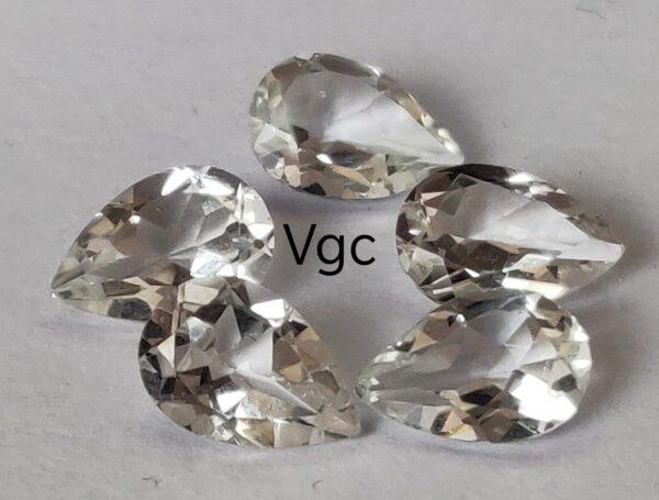 Natural White Topaz 5×8 mm Pear Faceted Cut – AAA Quality White Topaz Pear Faceted Cut 5x8mm