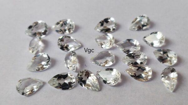 Natural White Topaz 4×6 mm Pear Faceted Cut – AAA Quality White Topaz Pear Faceted Cut 4x6mm