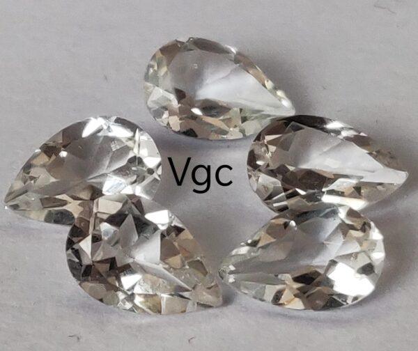 Natural White Topaz 5×8 mm Pear Faceted Cut – AAA Quality White Topaz Pear Faceted Cut 5x8mm