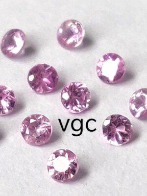 Natural Pink Sapphire 2.25 mm Round Diamond Faceted Cut – AAA Quality Pink Sapphire Round Diamond Cut 2.25mm